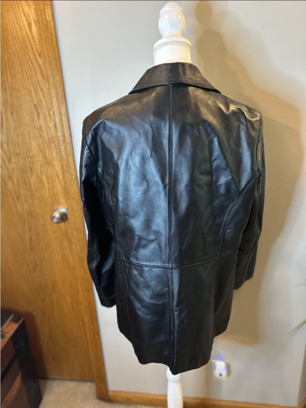 Worthington Genuine Leather Blazer Women’s XL Black 100% Leather Jacket - Picture 6 of 11